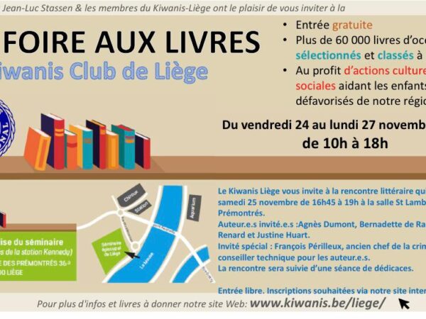 CULTURE | Le KIWANIS Liège organise une foire aux livres