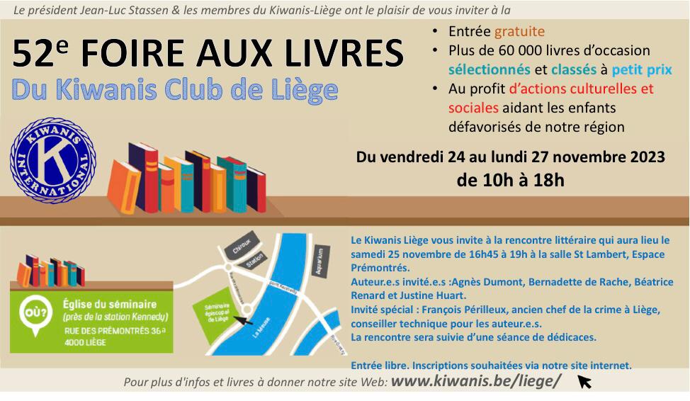 CULTURE | Le KIWANIS Liège organise une foire aux livres